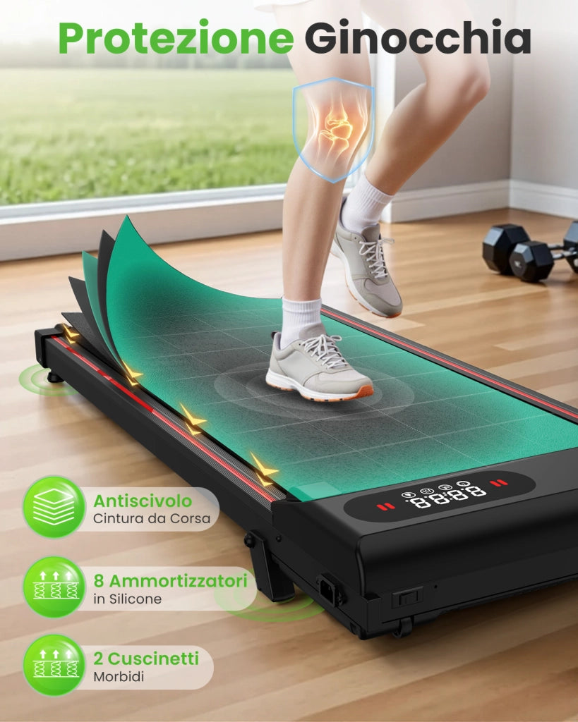 Tapis roulant elettrico inclinato , tappetino da passeggio da 1 a 8 km/h con telecomando, per casa e ufficio, 2,5 CV, capacit¨¤ 140 kg