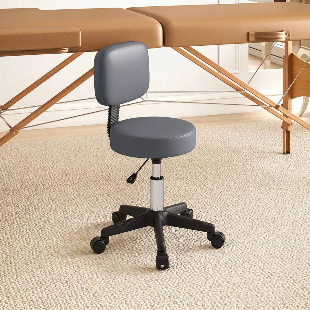 Sgabello da lavoro ergonomico con rotelle ¨C Xylo ¨C grigio regolabile