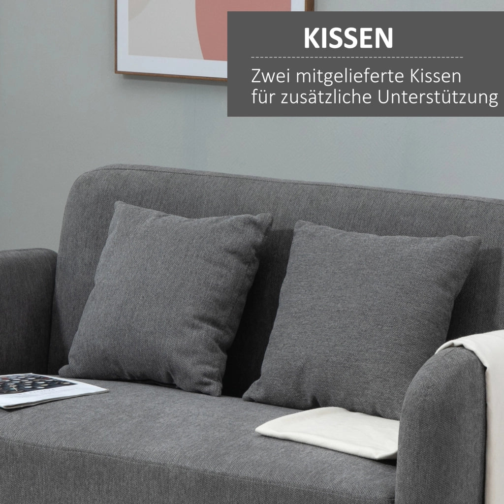 Divano 2 posti in velluto grigio ¨C zephmum ¨C 130x70x80 cm