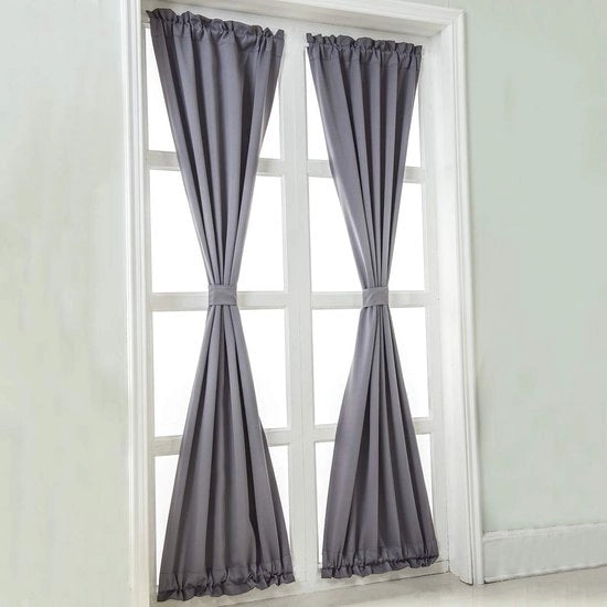 Tappeto di oscuramento termoisolante per porte francesi - Cortine per porte eleganti in grigio