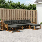Set di divani da esterno 6 pz Naturale e Nero 3381604