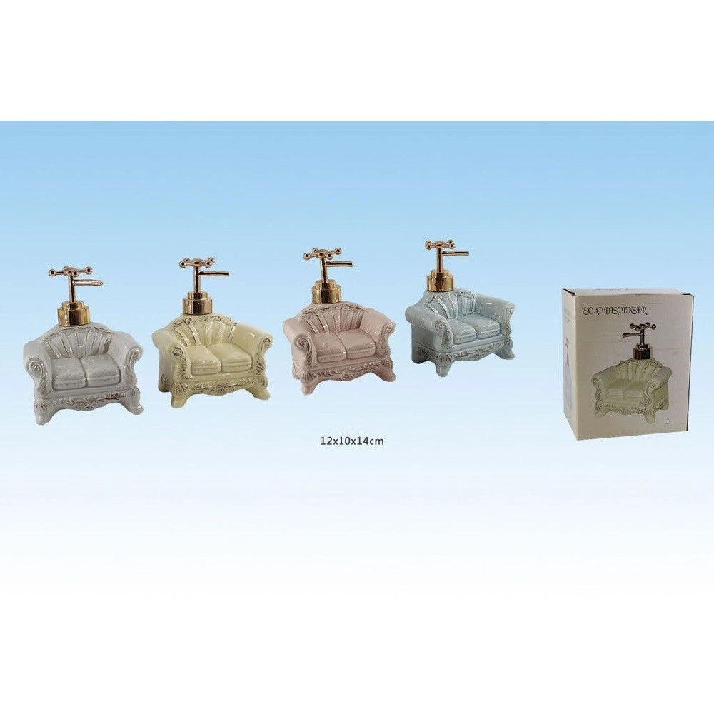 Trade Shop - Dispenser Porta Sapone Liquido A Forma Divano Con Porta Spugna Vari Colori 52075 -