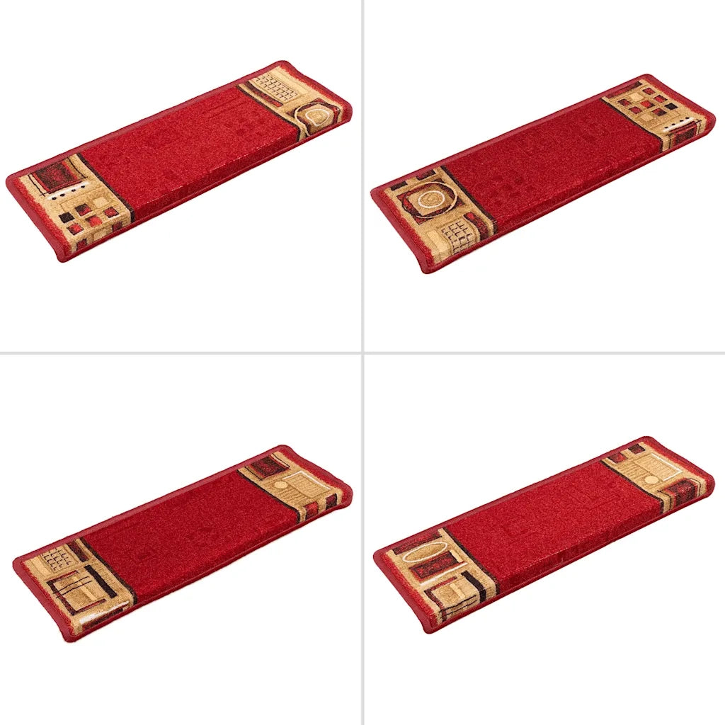 Tappetini per Scale Autoadesivi 10 pz 65x21x4 cm Rossi 149839