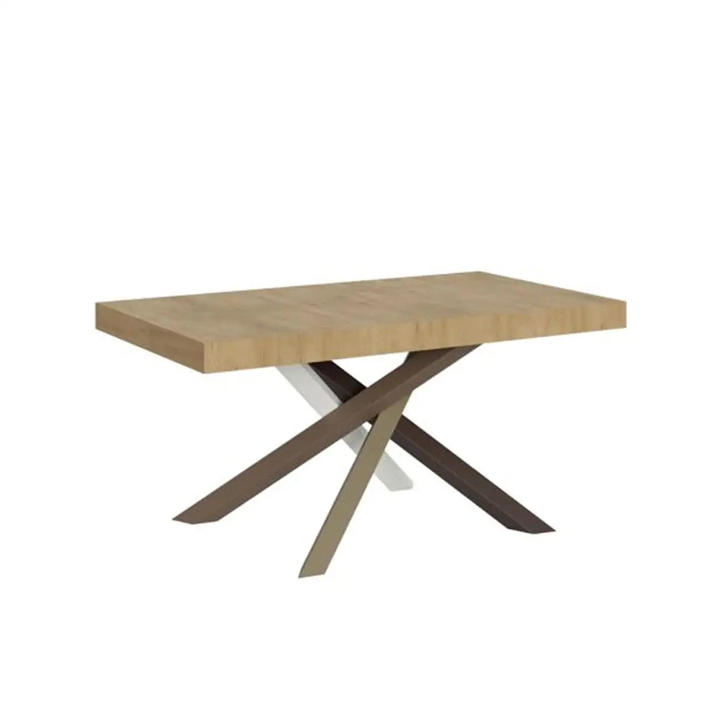 Tavolo allungabile 180/284x90 cm Volantis colore quercia natura gambe multicolore 4/C