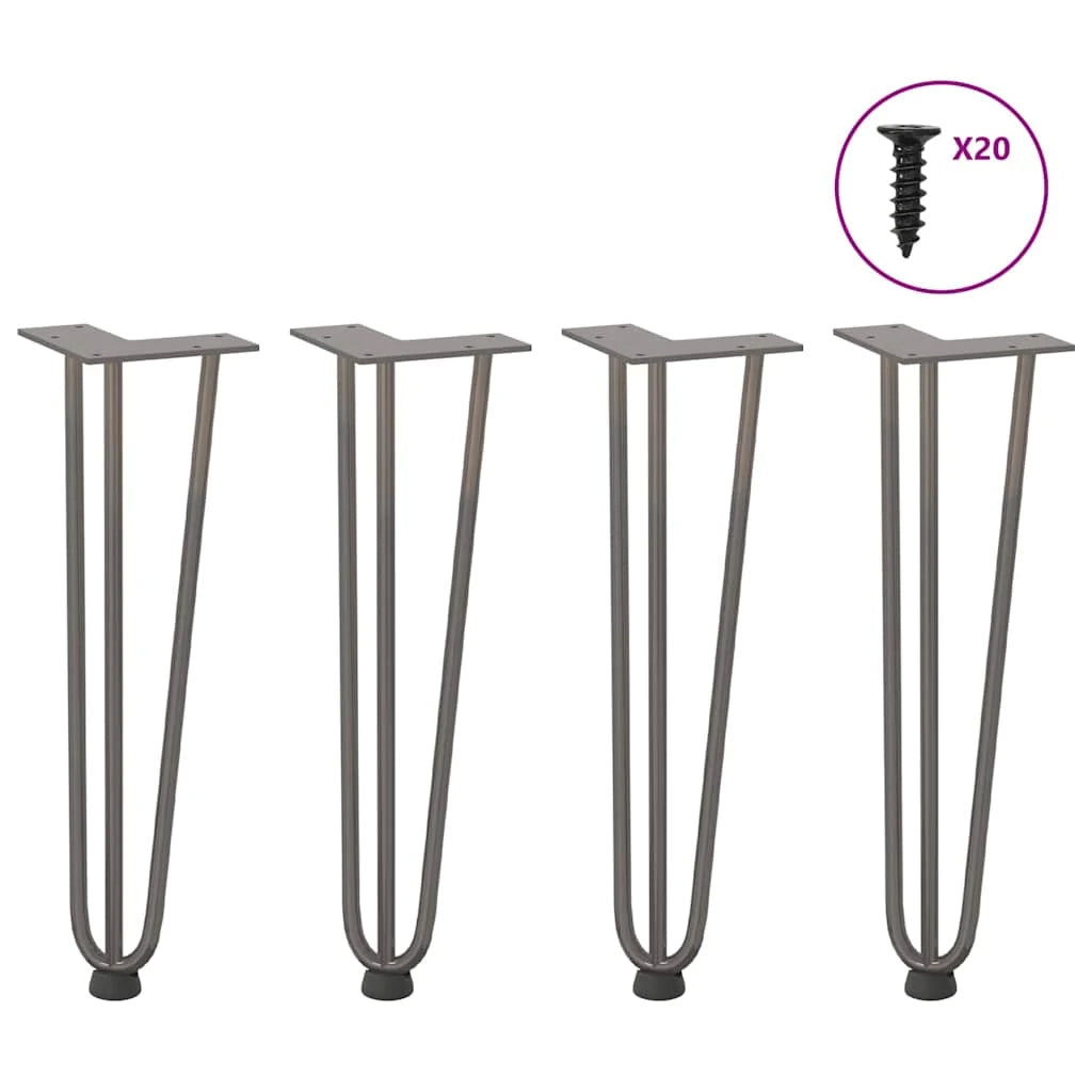Set di 4 gambe a forcina robuste e dal design moderno per un tavolino da caffè da 42 cm realizzate in acciaio naturale 02_0056742