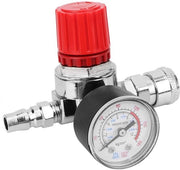 Regolatore di Pressione con Manometro - Regolatore Compressore - Flessibilità - Connettori - Pressione Massima 0,8 mpa - Calibro 10 mm - Regolatore di Flusso d'Aria