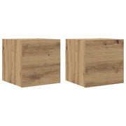 Mobile TV Montati a Parete 2pz | Armadietto TV | Mobile Porta TV Artigianale 30,5x30x30 cm
