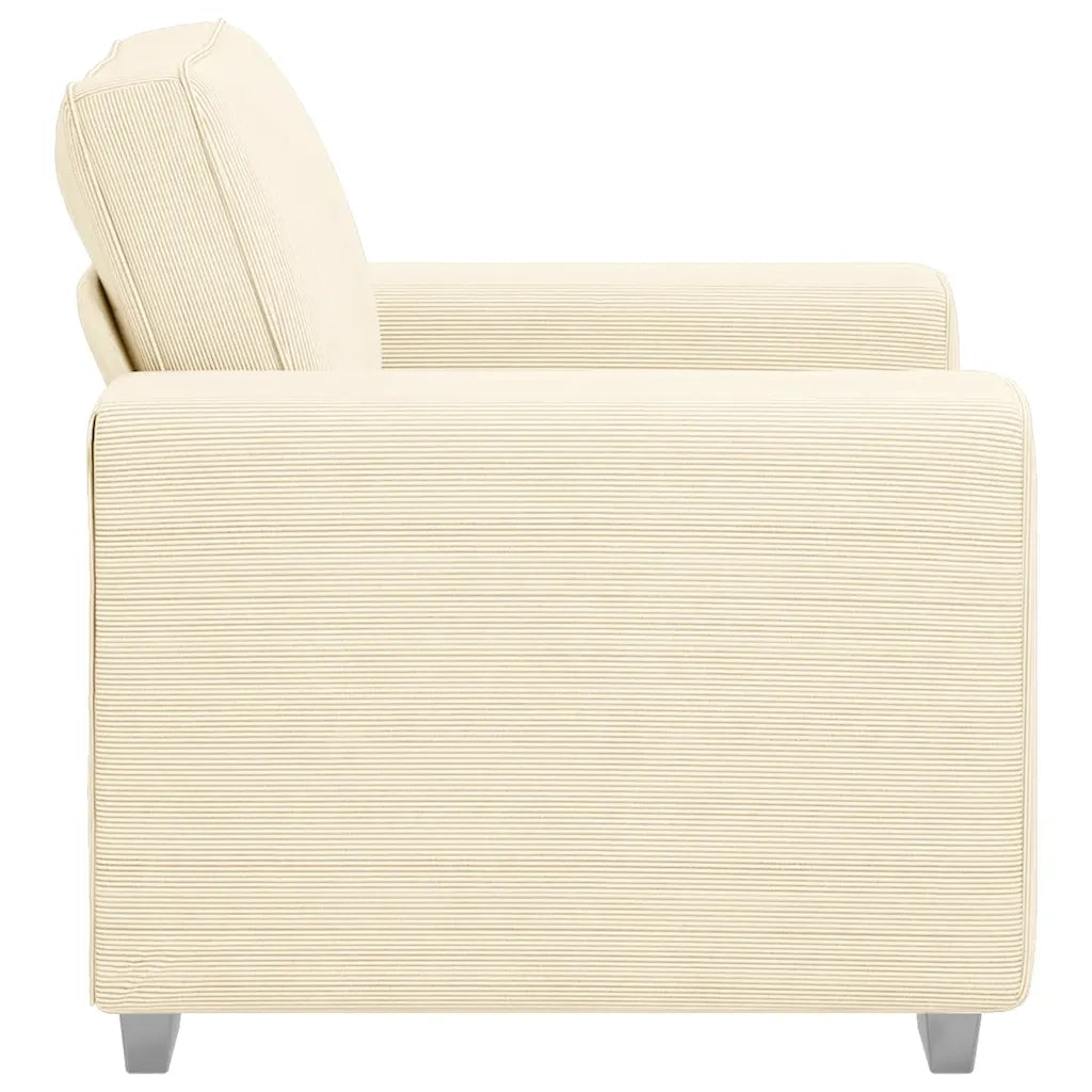 Divano Sedia Crema 100x77x82 cm Tessuto di Velluto a Coste 4105188