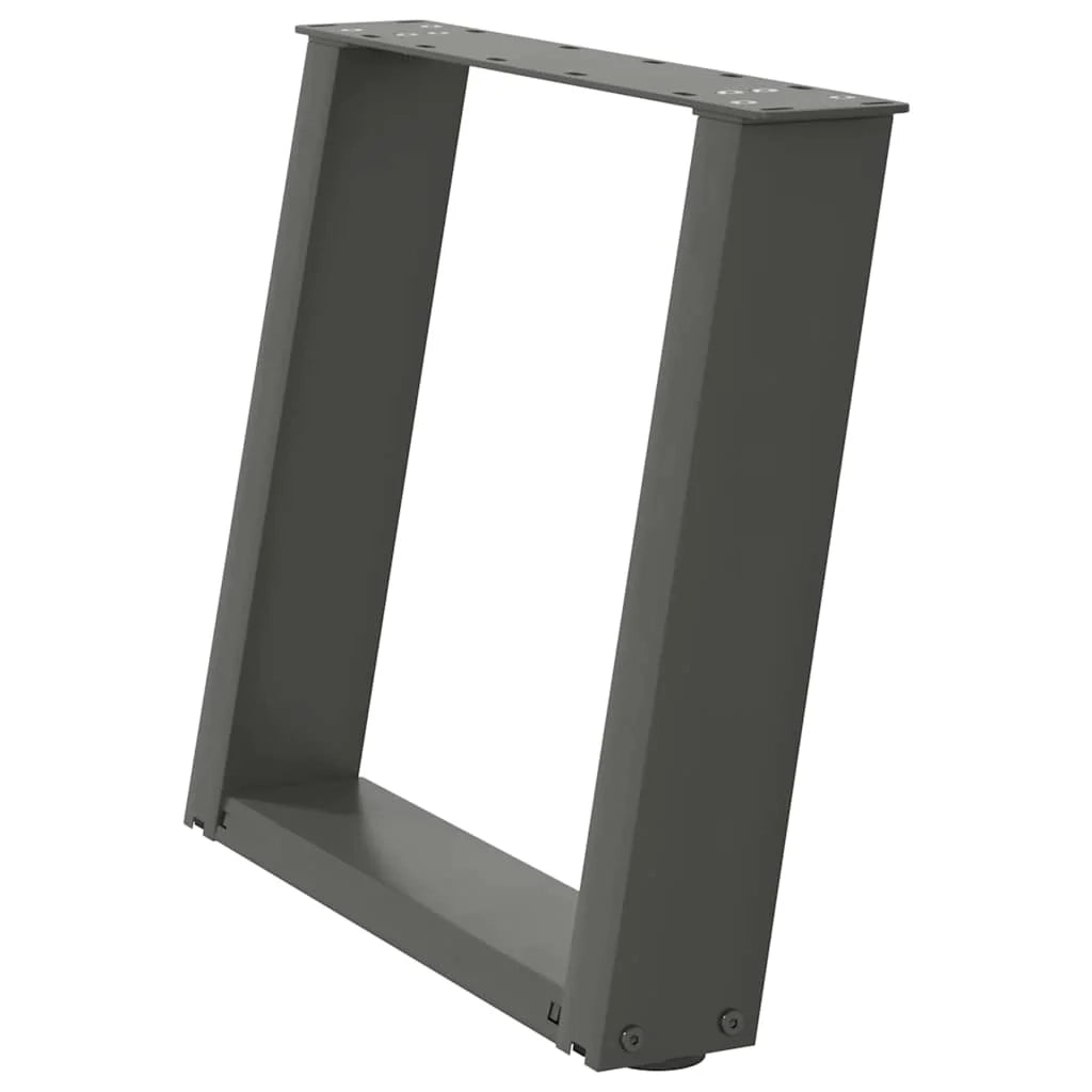 Set di 2 gambe regolabili per tavolino da caffè a forma di U 50 x 43 cm design moderno linee pulite acciaio antracite 02_0057050