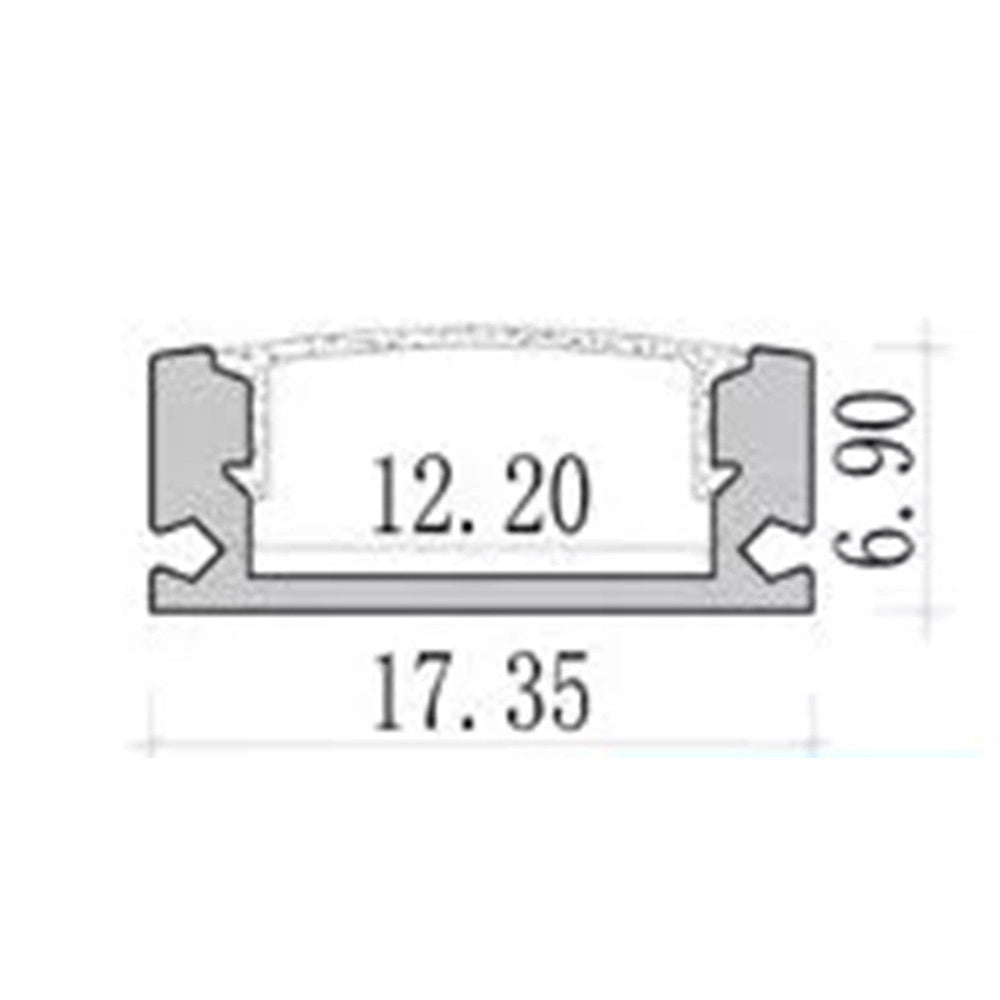 Trade Shop - 10pz Profilo In Alluminio Per Soffitto Con Copertura Bianca Opaca 2mt Striscia Led Al03 - Nero