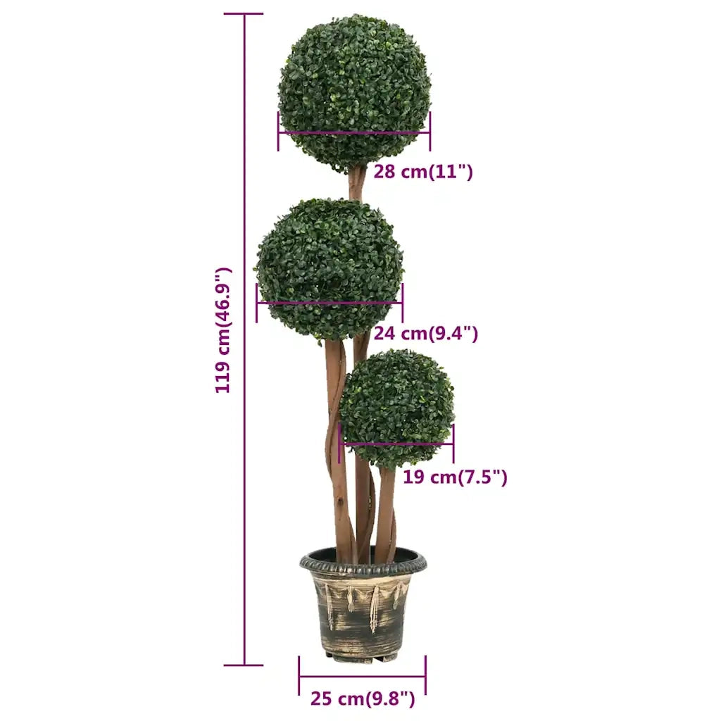 Pianta di Bosso Artificiale a Sfera con Vaso Verde 119 cm CFW4581979