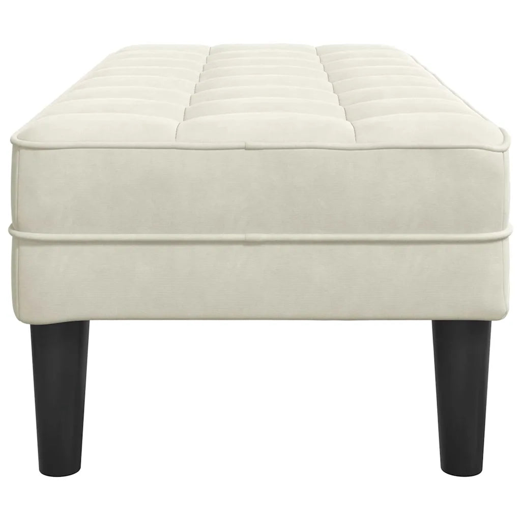 panchina con cuscino Crema 113 x 57 x 39 cm Velluto CFW2666316