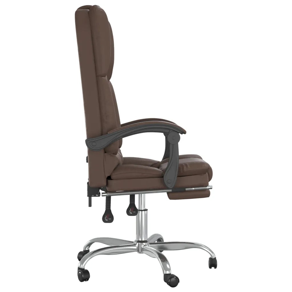 Poltrona da Ufficio Massaggiante Reclinabile marrone Similpelle cod mxl 15342