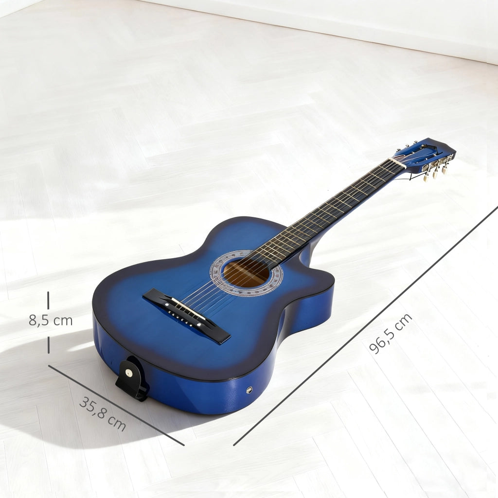 Kit chitarra elettrica con custodia, tracolla, corde, plettri e cavo ¨C zephmum ¨C 96.5x35.8x8.5cm, blu e nero