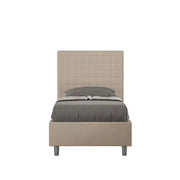 Letto singolo contenitore imbottito 80x210 similpelle tortora Sunny