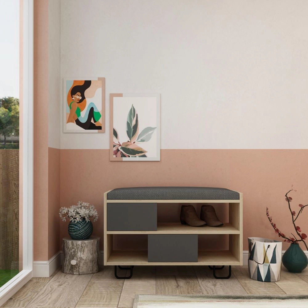 Panca scarpiera rovere 83.5x35.5x53.5 cm