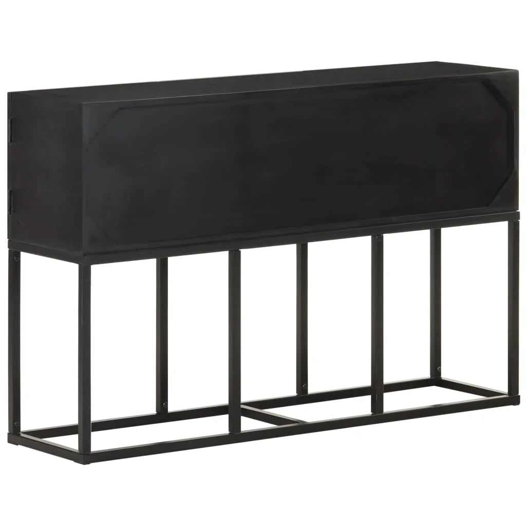 Buffet credenza cassettiera armadio mobile contenitore organizer per cucina soggiorno salotto 115 x 30 x 76 cm legno massello di mango nero 02_0029526