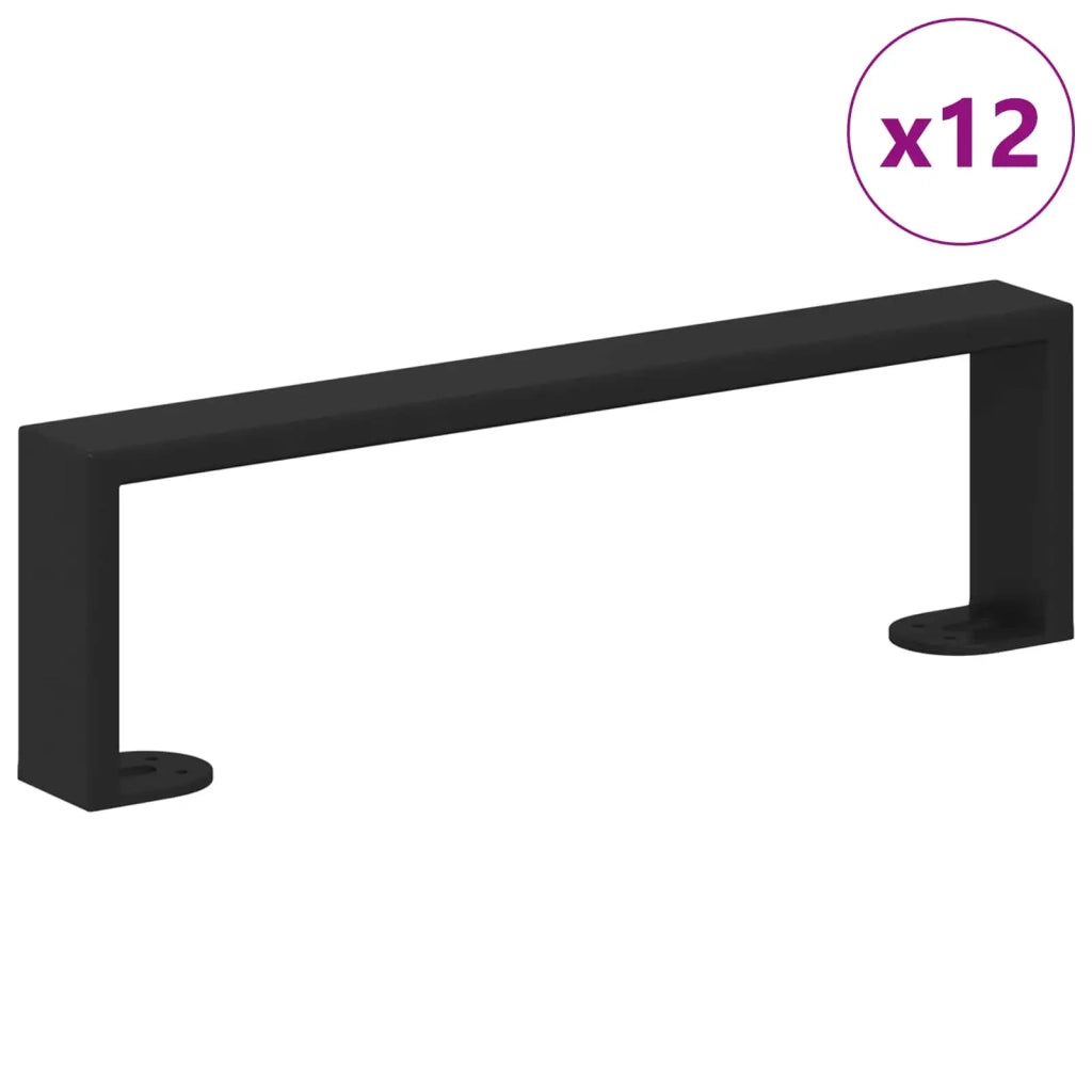 Piedini per mobili 12 pcs Nero 341 x 40,5 x 100 mm Ferro 864809