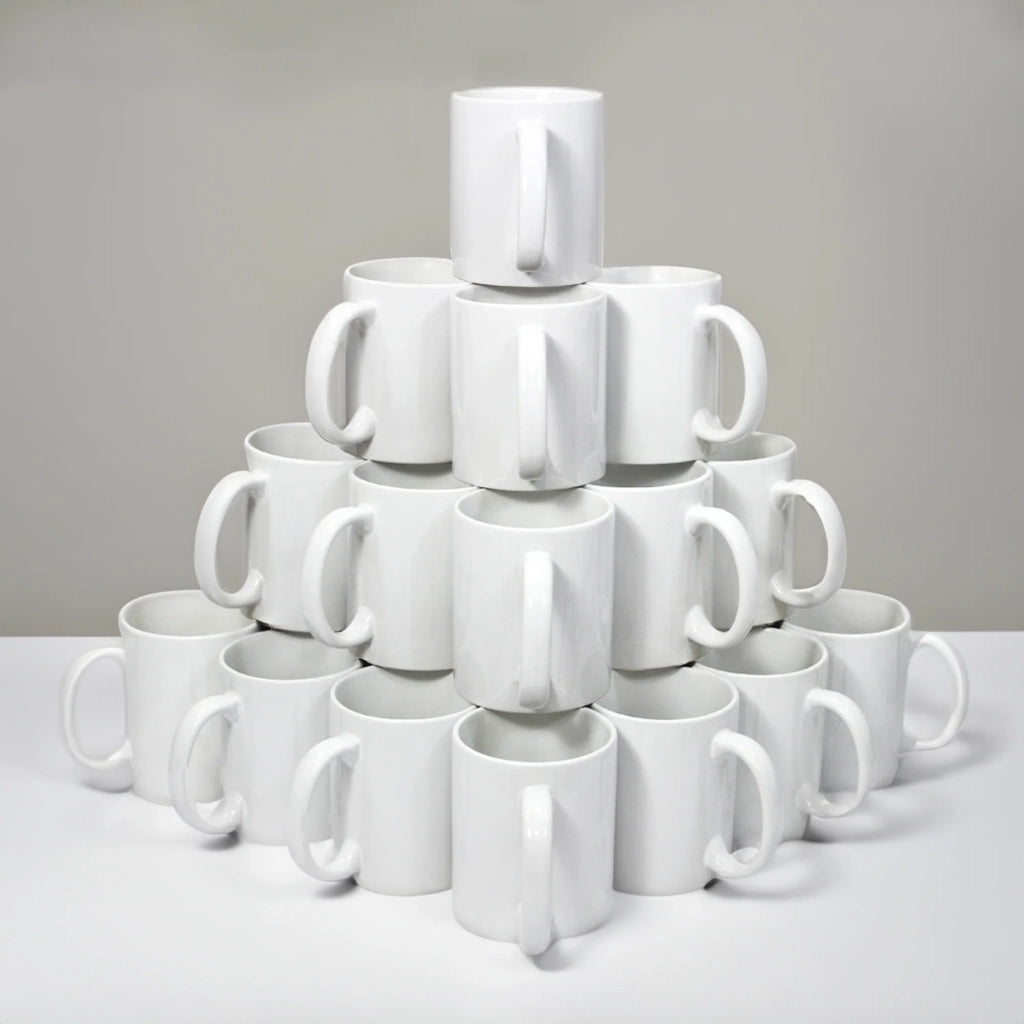 Tazze Sublimazione 300ml 36pz Bianche con Scatole Regalo e Nastro Termico