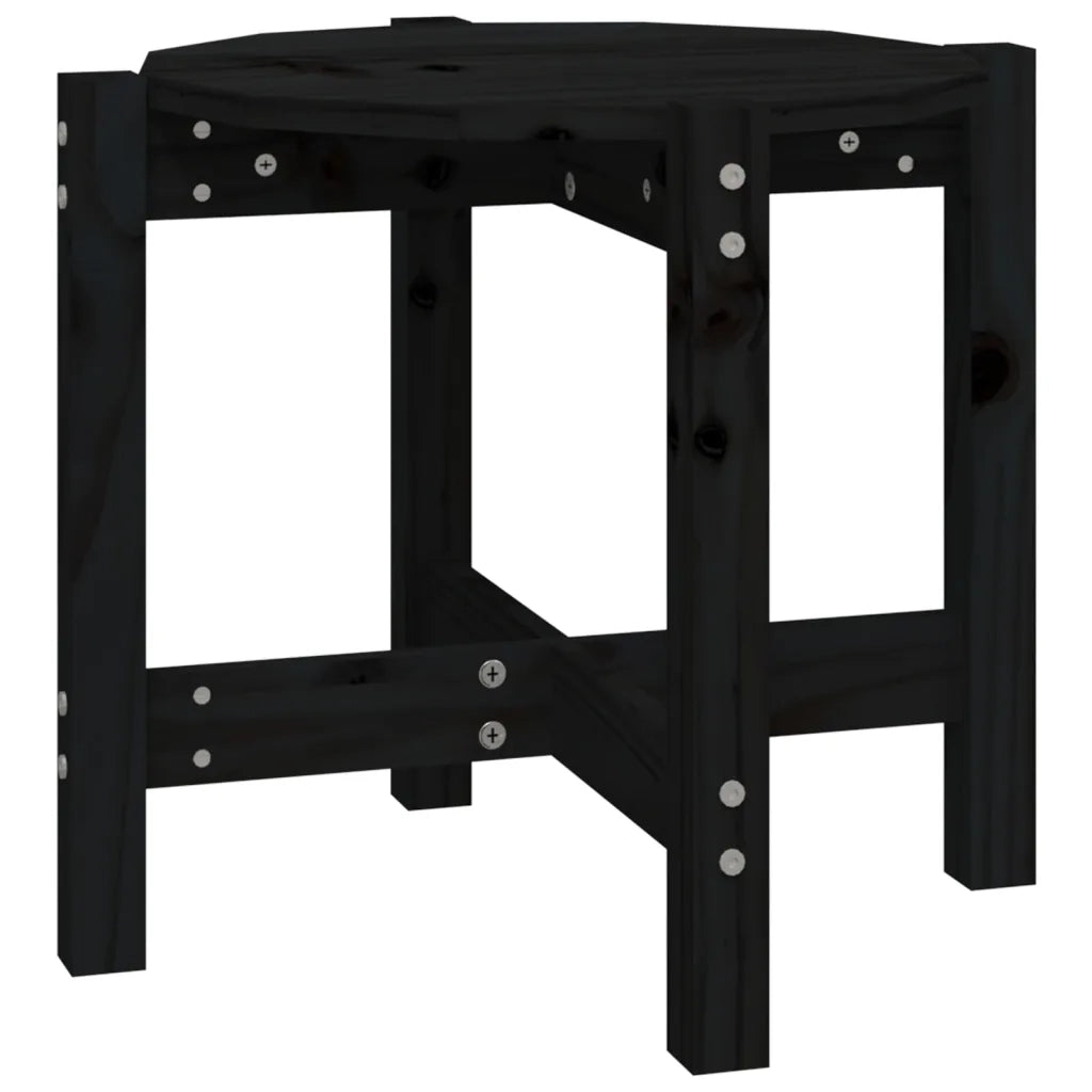 Tavolino da Salotto Nero Ã˜ 52,5x45 cm in Legno Massello di Pino cod mxl 19475