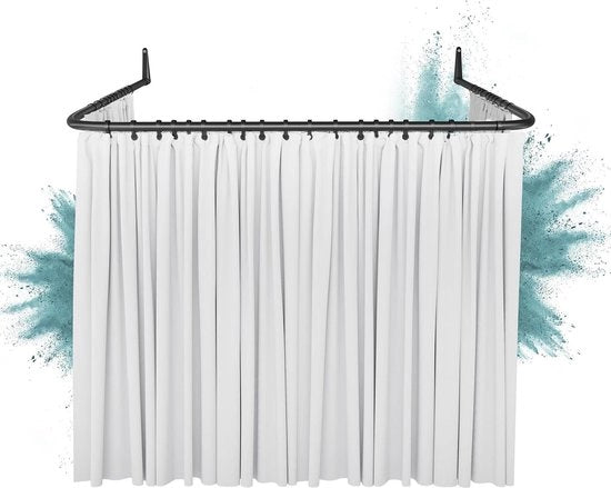 Pannelli di sostegno per doccetta dimensioni 85x95x85 cm - Montaggio a parete - Verniciatura a specchio in acciaio inossidabile - Nero