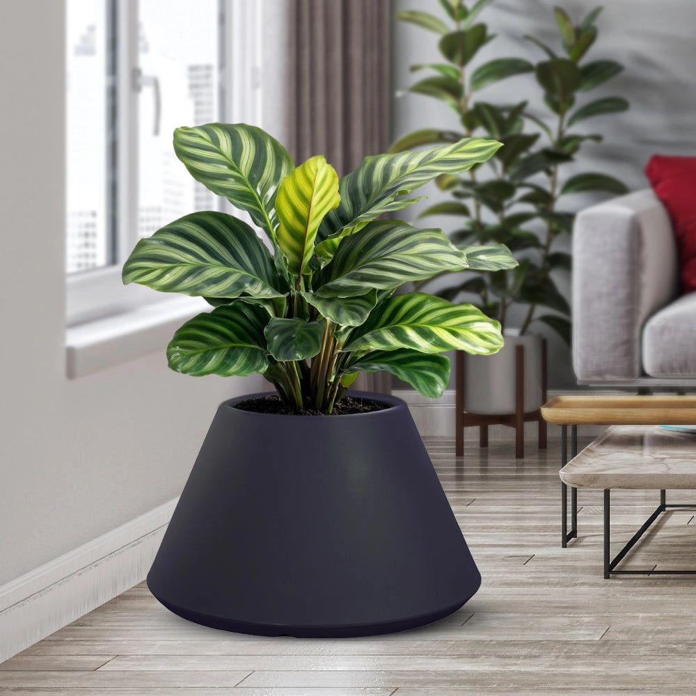 Vaso in resina da esterno interno per piante tondo conico design d.60x35h Stromboli Antracite