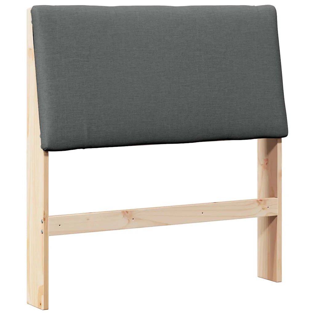 Testiera imbottita Grigio scuro 100 cm Pino massello