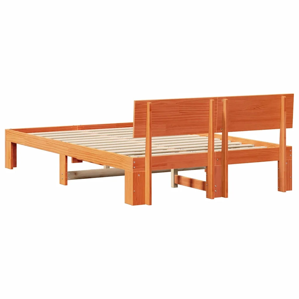 Struttura del letto Marrone cerato 120 x 200 cm Pino massello 872655