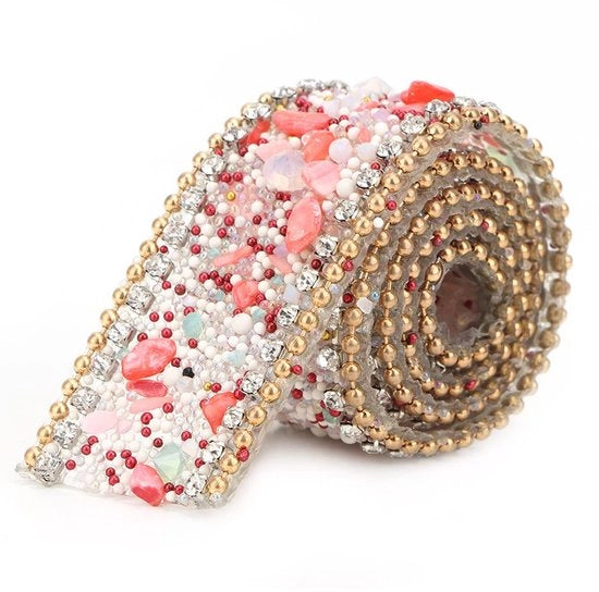 Decorazione con Lint in Acciaio inossidabile 50 x 2,5 cm - Catena di Decorazione in Oro - Fustella per Legno - Punte da Cucire - Materiali per Steinslag - Lint per Decorazione