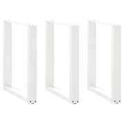 Gambe per tavolo da pranzo a forma di U 3 pz bianche 70x(72-73) cm in acciaio