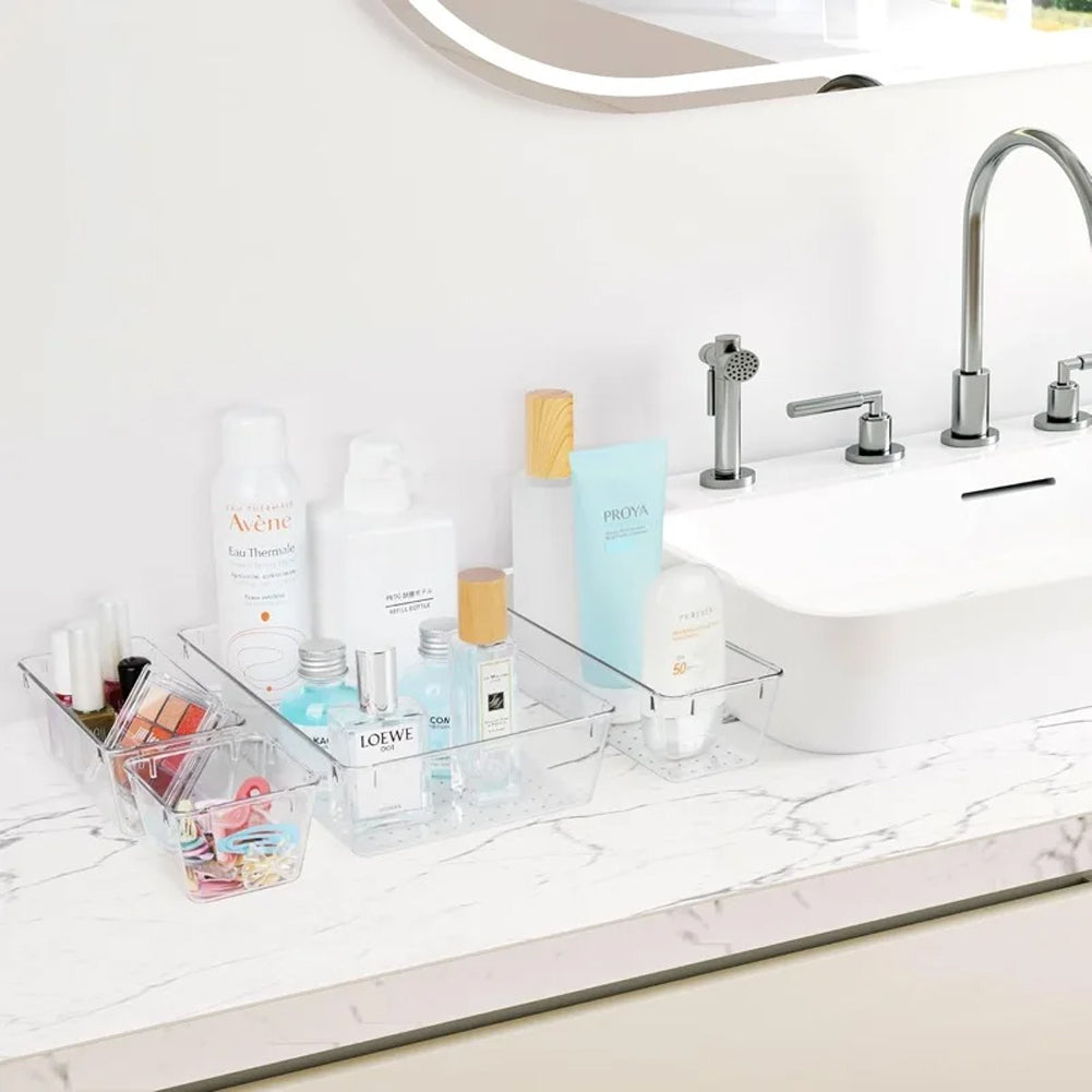 Set 25 Contenitori Organizer per Cassetti in Plastica Trasparente Divisorio Salvaspazio