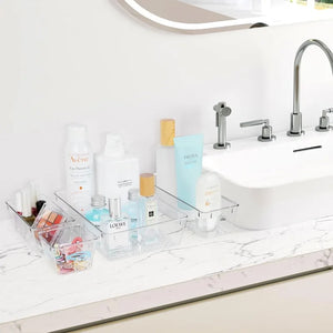 Set 25 Contenitori Organizer per Cassetti in Plastica Trasparente Divisorio Salvaspazio