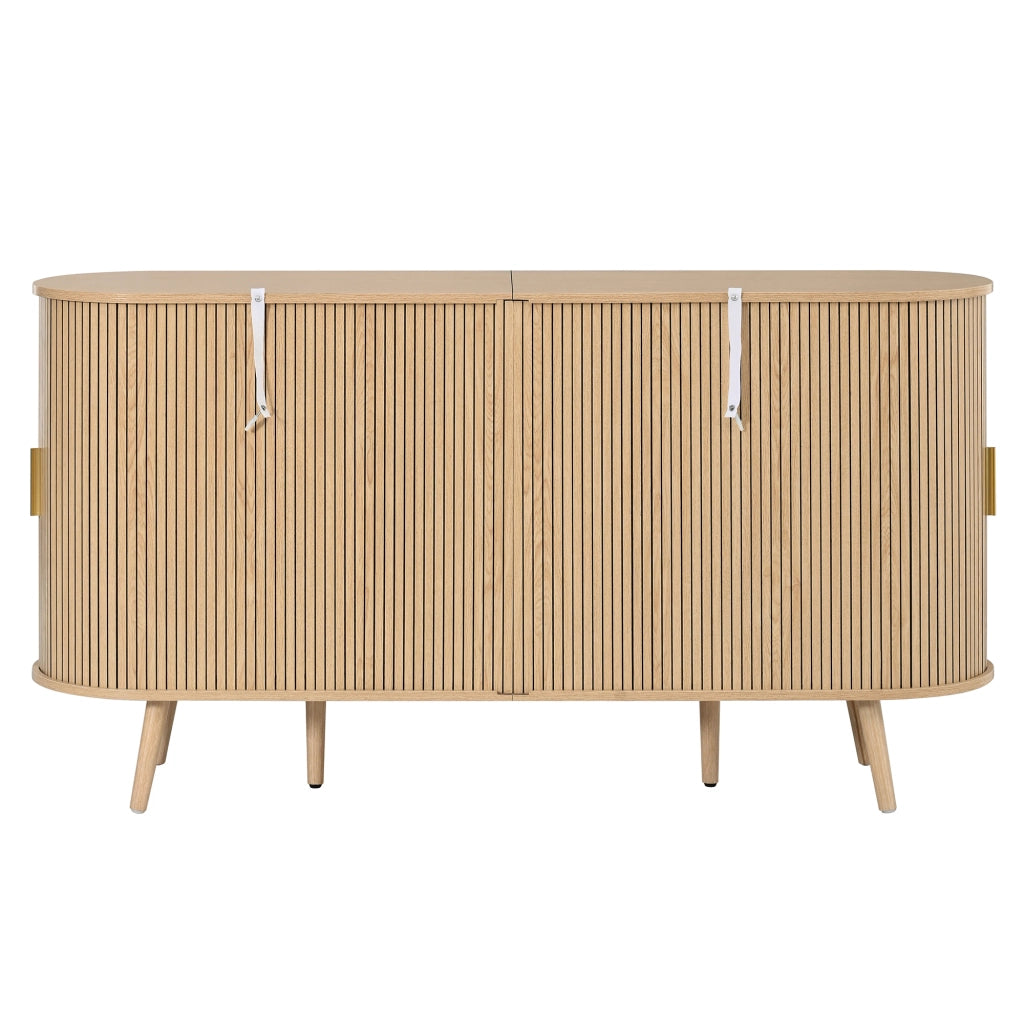 Credenza con 2 ante e ante scorrevoli laterali, ripiano regolabile, per sala da pranzo e ingresso 150 × 40 × 79 cm