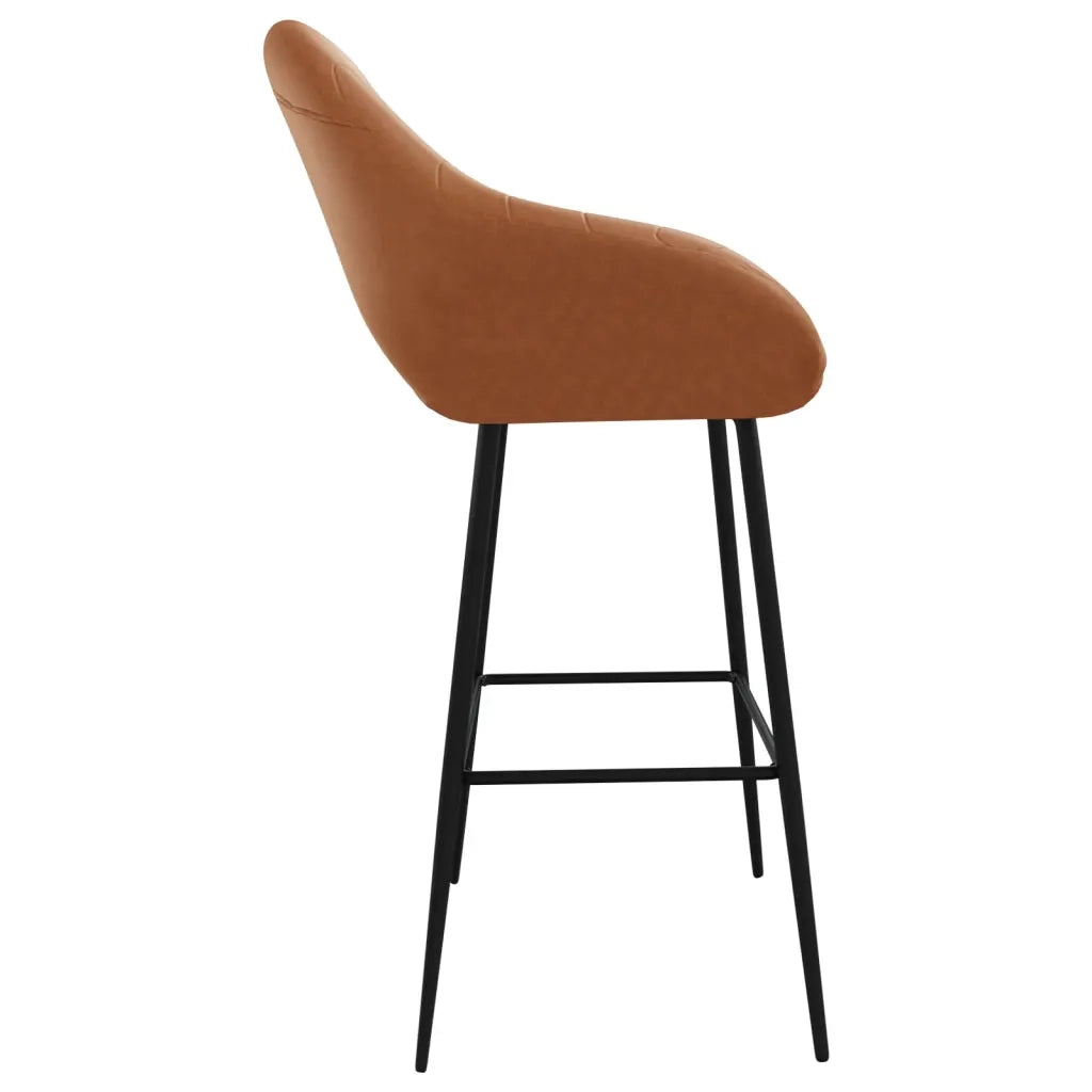 Sgabelli da Bar 2 pz Marrone Chiaro in Similpelle 338701