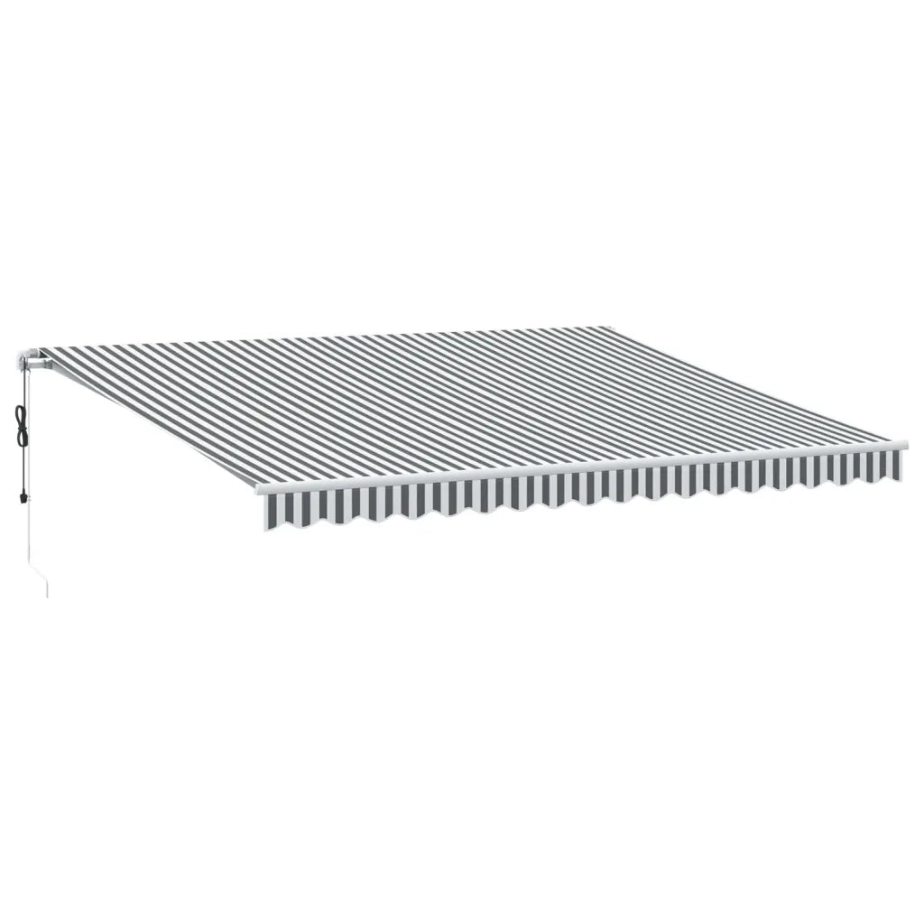 Tenda Sole Retrattile Automatica 450x350 cm Antracite e Bianco 3215798