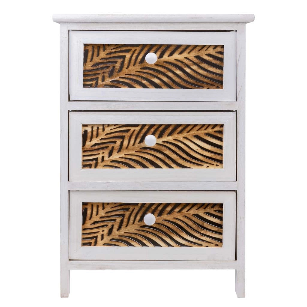 Cassettiera in legno bianco 40x29x58h