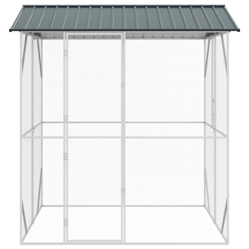 voliera per uccelli  antracite 210x227x247 cm acciaio