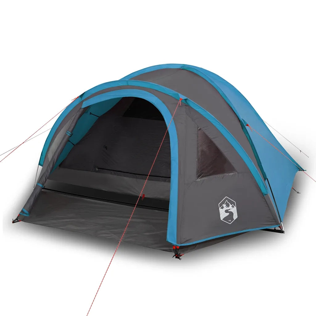 Tenda da Campeggio a Cupola per 4 Persone-Tenda per Escursionismo Blu Impermeabile 417551