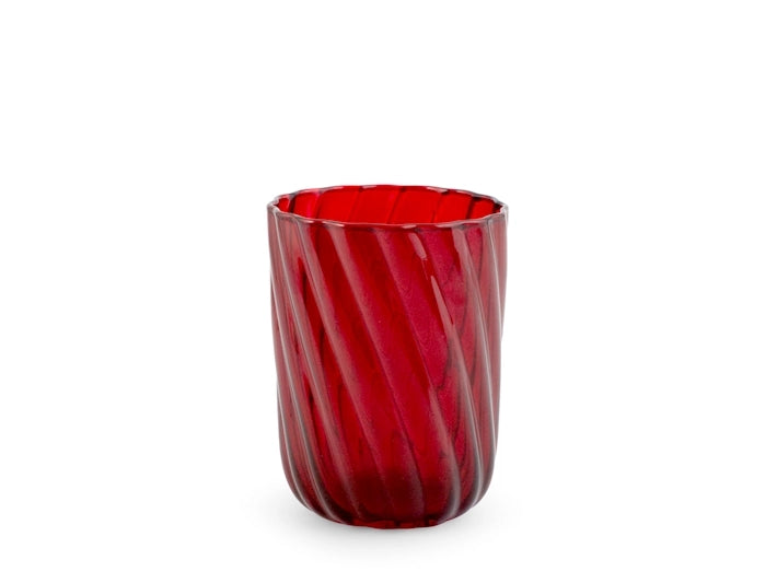 Bicchiere in vetro borosilicato torsè 6 pezzi colore rosso cl 30.