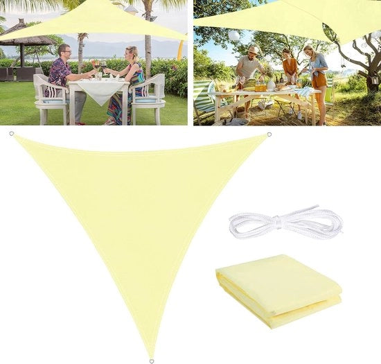 Luifel per balcone, forma triangolare, impermeabile e solare, realizzato in poliestere di alta qualità con protezione UV, 160 g/m2. per giardino/balcone/terrazzo (3x3x3M)