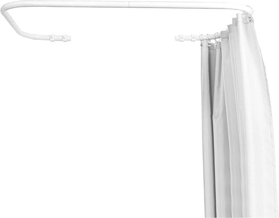 Douchestang a forma di U senza supporto da soffitto - fissaggio alla parete - 1 pezzo - bianco - 70 x 110 x 70 cm