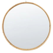 Specchio da parete decorativo con cornice rotonda in rattan ø 60 cm