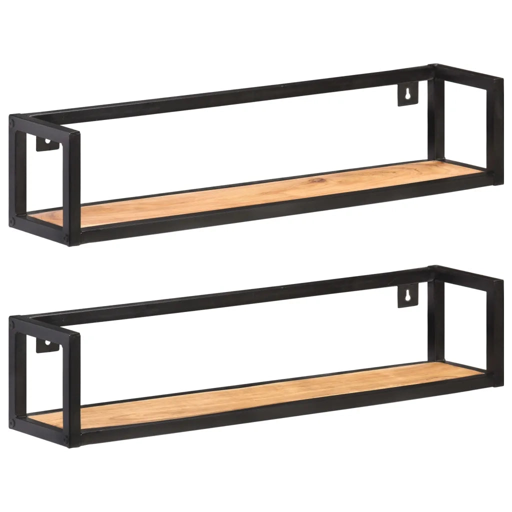 Mensole a Muro 2 pz 80 cm in Legno Massello di Acacia cod mxl 56111