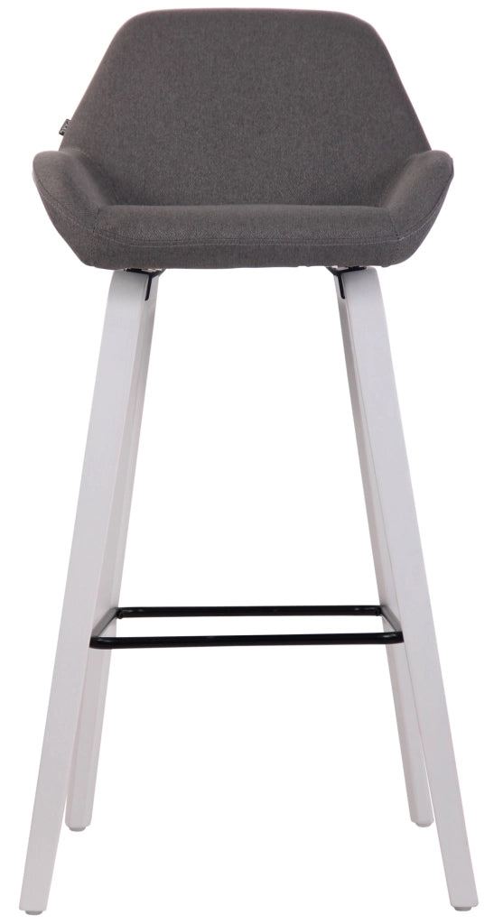 Sgabello bar Newnan in tessuto grigio scuro,bianco (quercia)