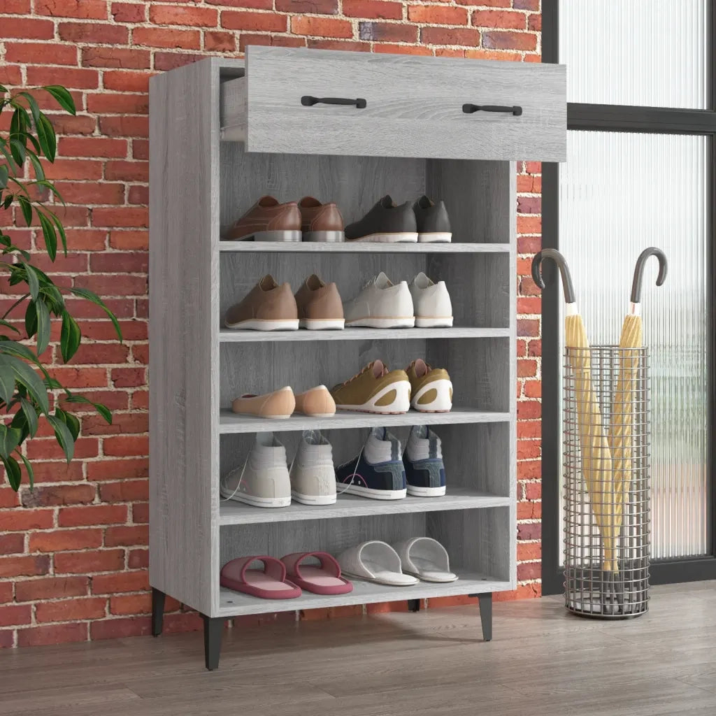 Scarpiera | Mobile per scarpe Grigio Sonoma 60x35x105 cm in Legno Multistrato