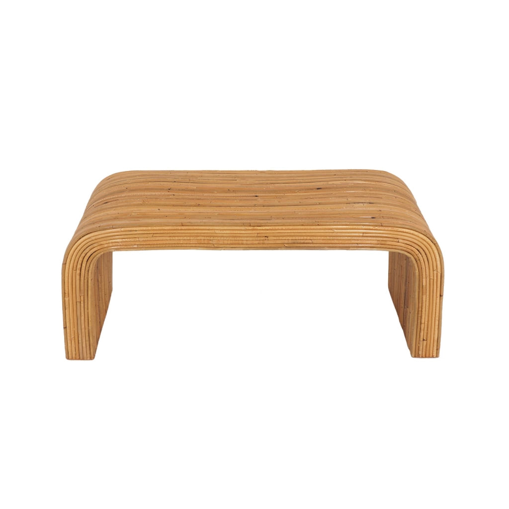 Panca, fine letto in rattan naturale, 100cm, marrone naturale
