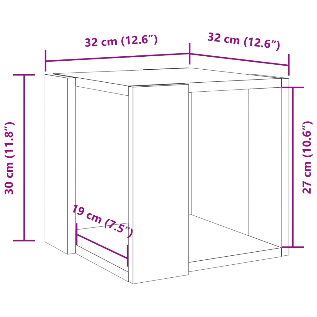 Tavolino da Salotto Grigio Sonoma 32x32x30cm Legno Multistrato 848148
