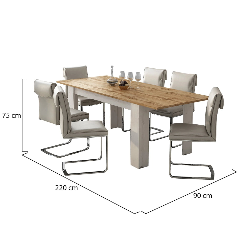 Campora, Tavolo Allungabile Allungabile, 220x90x75h cm Bianco