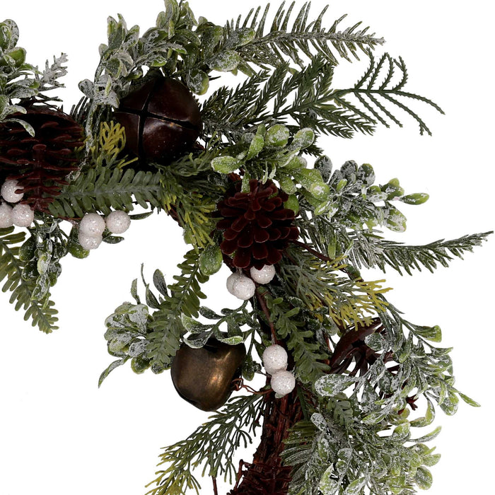 Coroncina verde con campanelli cm Ø50x10