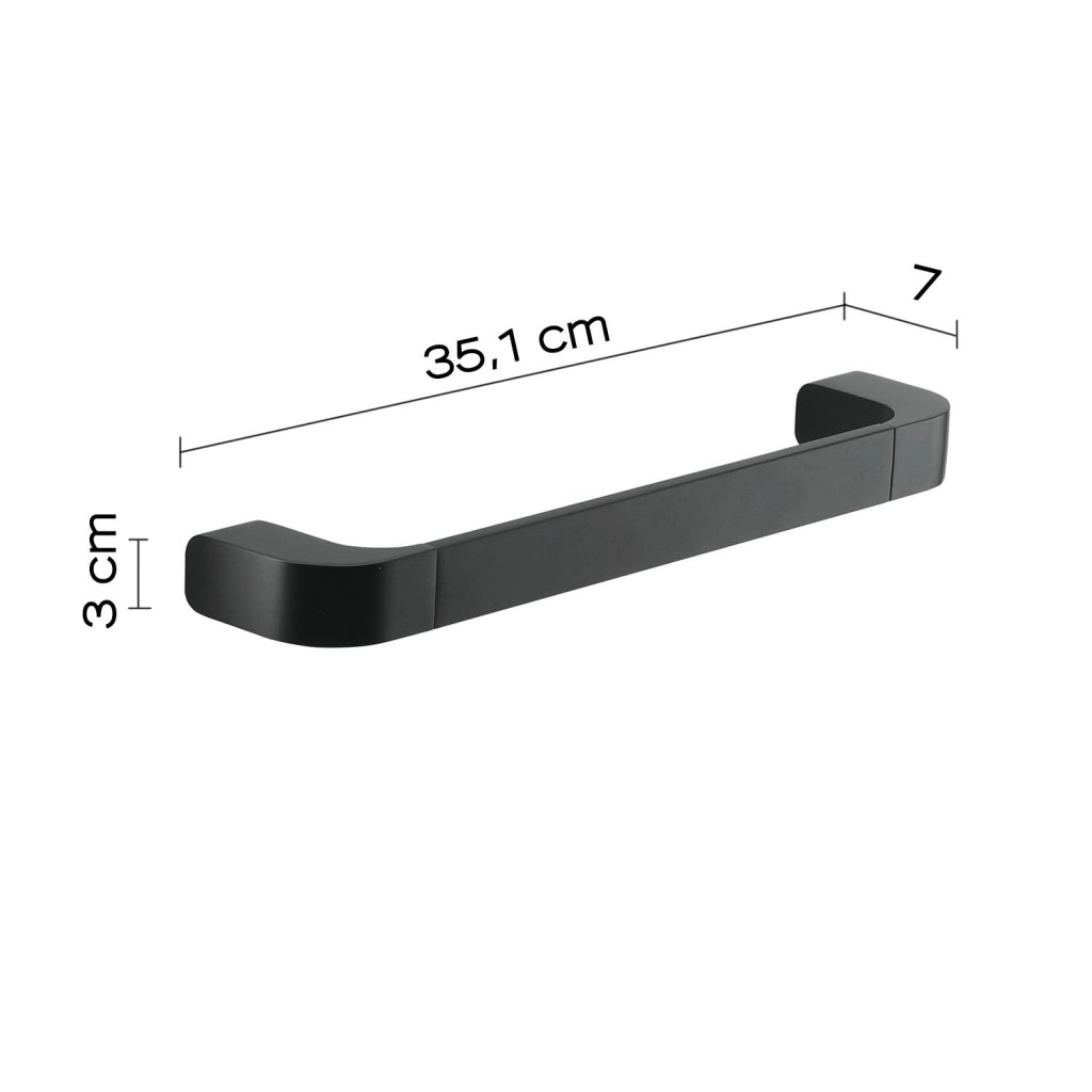 Portasalviette 35 cm in ottone, acciaio inox e Cromall 3221-35 Gedy serie OUTLINE Nero Opaco